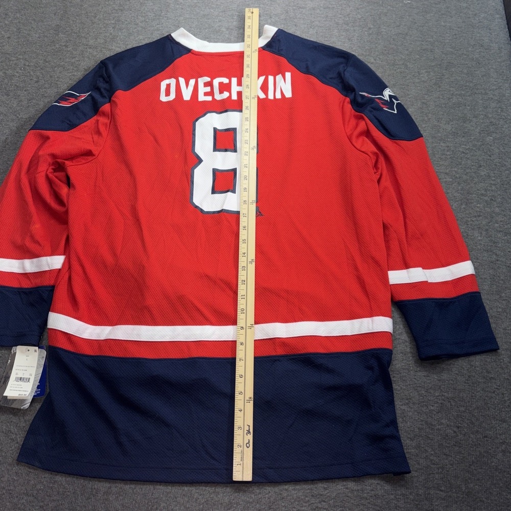 Ovechkin #8 Washington Capitals red and blue jersey NHL Large NWT - Picture 2 of 7